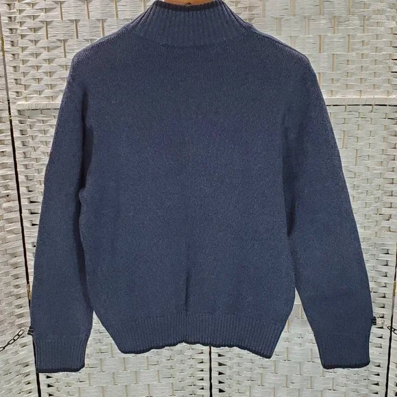 Chicago Bears NFL Pro Line Mens XL 1/4 Zip Sweater Long Sleeve Blue Pockets Logo - Picture 12 of 12